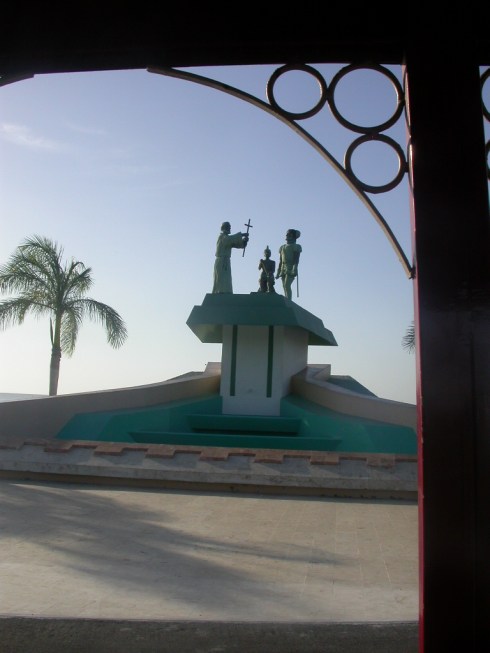 seen outside the centre of Campeche , on the sea shore