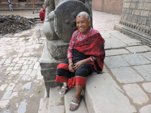 granny resting from a visit to the temple (i call her granny but she is younger than me)