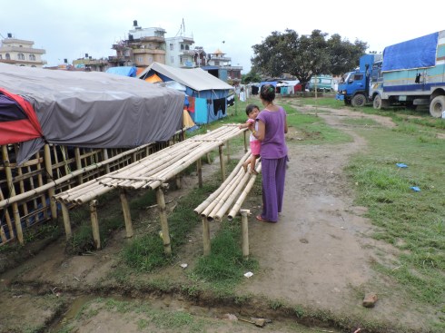 a young woman waiting for the school to open