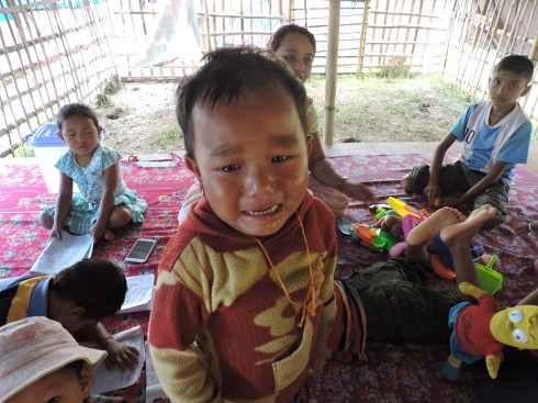 he cried until he saw my camera, very interesting thing 