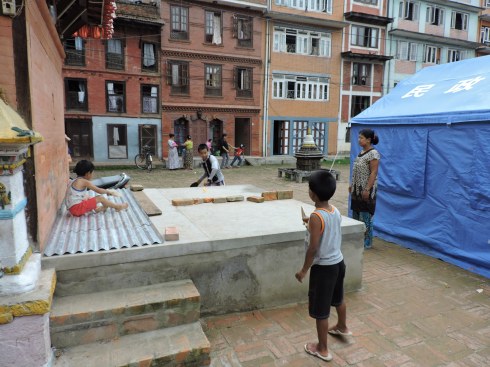 Improvising ping pong in Patan 