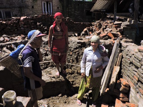 baby on the way, parents and relatives building a makeshift home